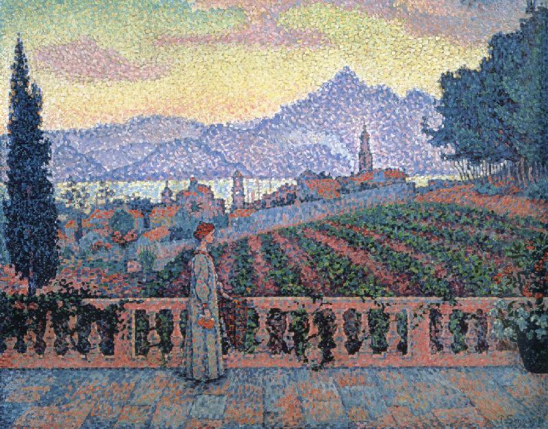 saint tropez terrace oil painting picture